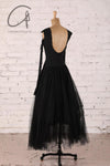 marc le bihan off shoulder long sleeve dress 21973 E23 black